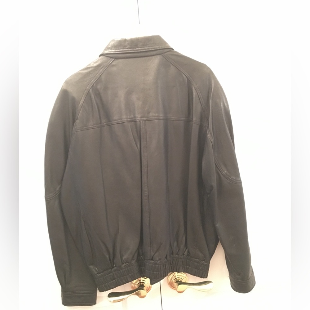 Vintage ADLER Y2K Mens Black Leather Bomber Jacket M Medium $300 EUC lcsr - Picture 8 of 16